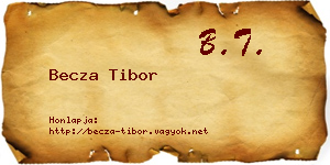 Becza Tibor névjegykártya